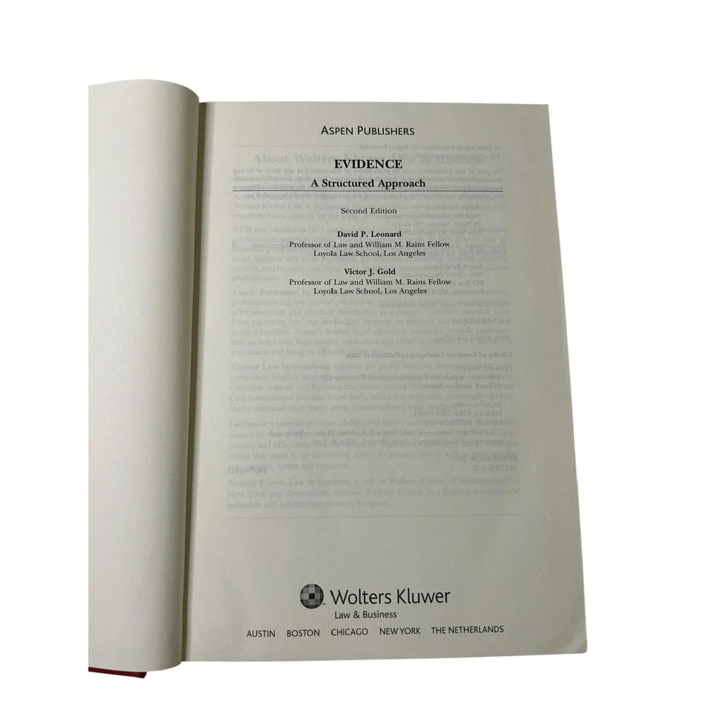 Evidence: A Structured Approach by Victor Gold, David Leonard - Second Edition